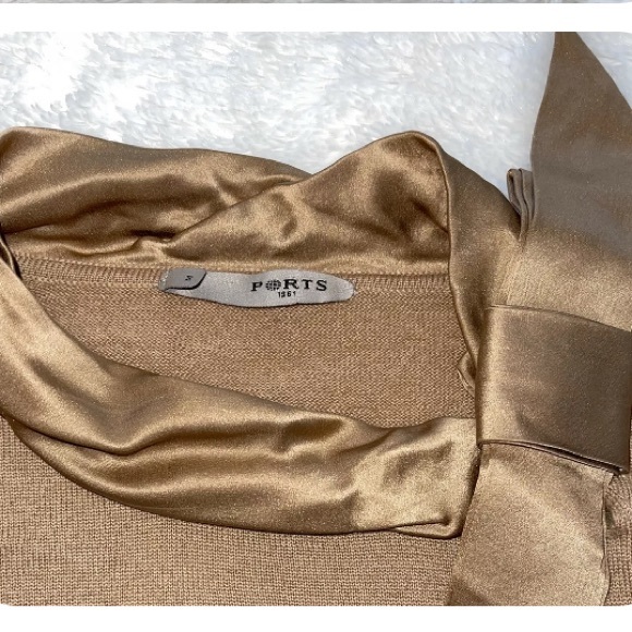 Ports 1961 Cashmere Silk Sweater Blouse 3/4 sleeve womens m - Picture 7 of 8